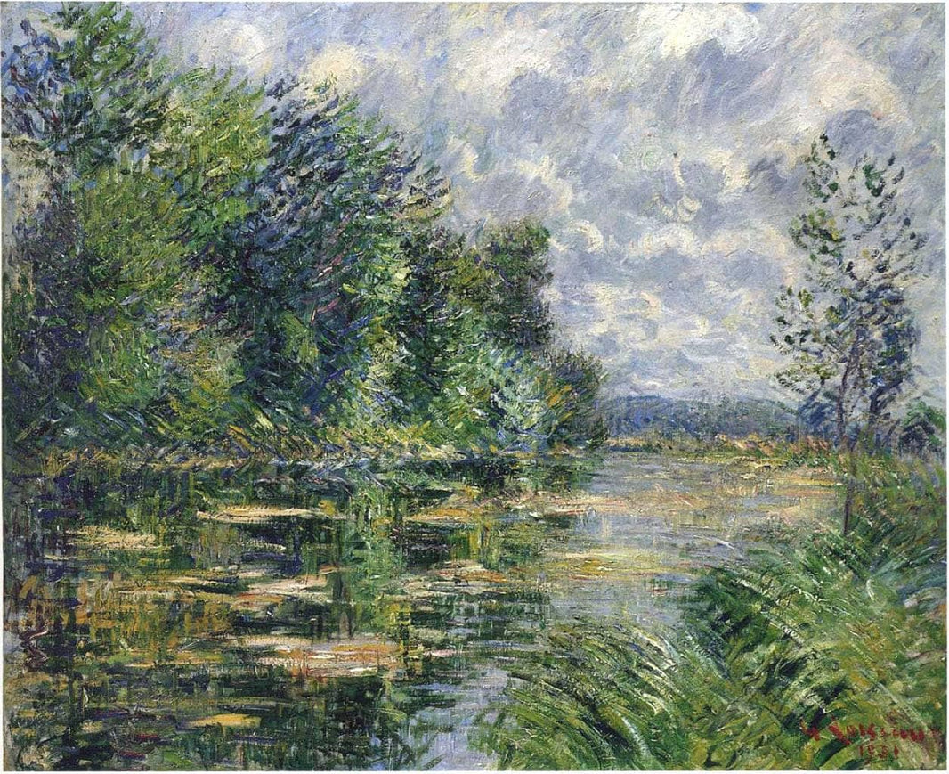 Small Arm of the Seine Near Connelle by Gustave Loiseau — hand-painted botanical oil painting reproduction on canvas