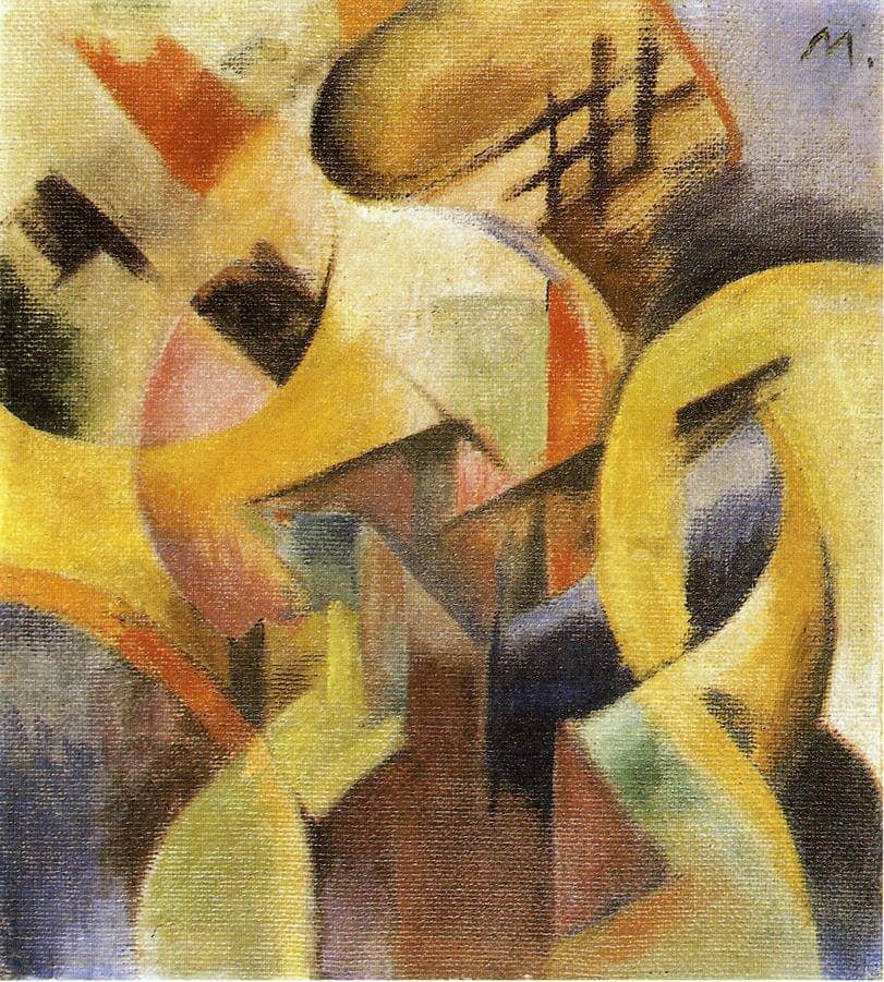 Small Composition I by Franz Marc — hand-painted abstract oil painting reproduction on canvas
