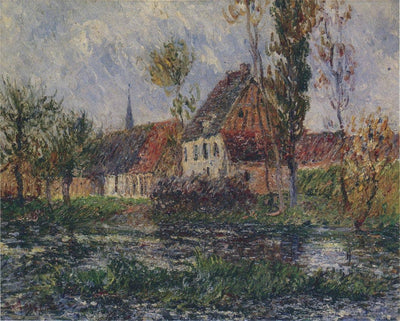 Small Farm by the Eure River by Gustave Loiseau — oil painting reproduction