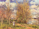 Small Meadows in Spring by Alfred Sisley — hand-painted botanical oil painting reproduction on canvas
