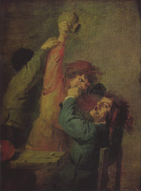 Smallholders playing dice by Adriaen Brouwer — hand-painted portrait oil painting reproduction on canvas