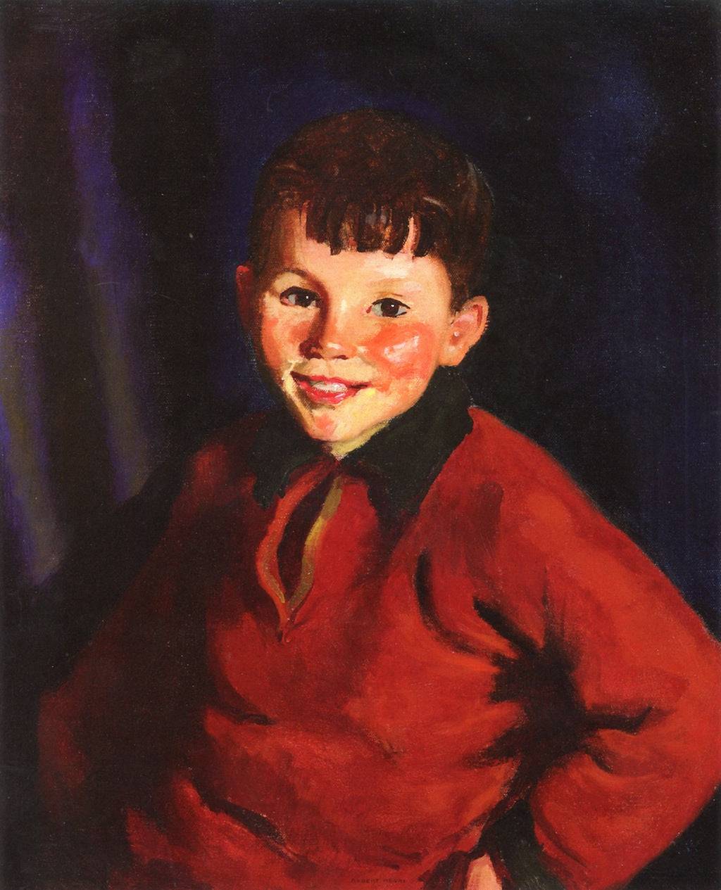 Smiling Tom (Thomas Cafferty) by Robert Henri — hand-painted portrait oil painting reproduction on canvas