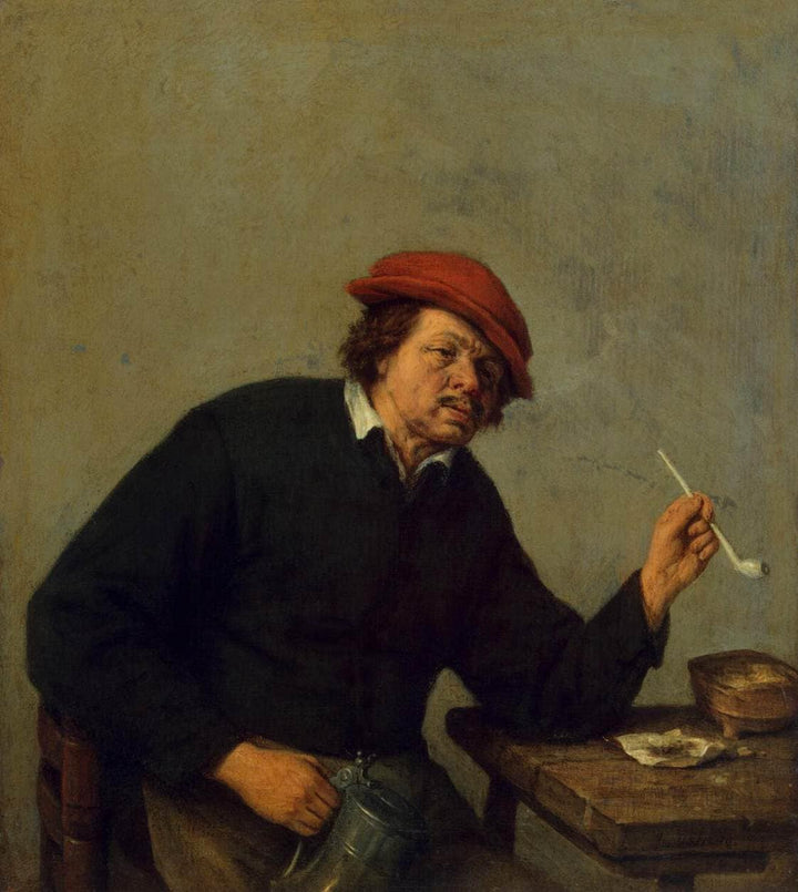 Smoker by Adriaen van Ostade — hand-painted portrait oil painting reproduction on canvas