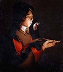 Smoker by Georges de la Tour — hand-painted portrait oil painting reproduction on canvas