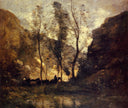 Smugglers by Camille Corot — hand-painted landscape oil painting reproduction on canvas