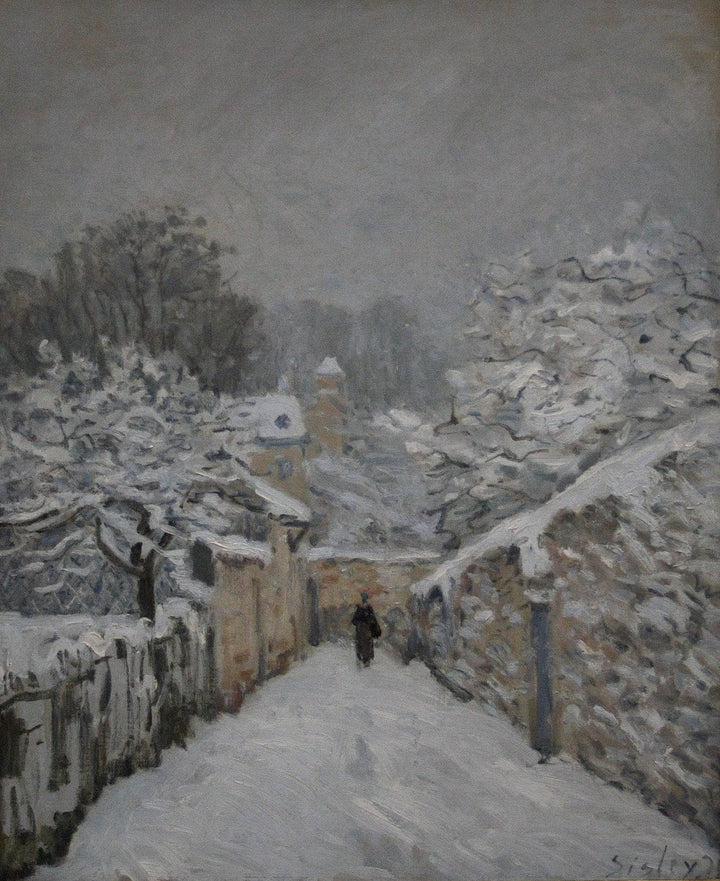 Snow at Louveciennes by Alfred Sisley — hand-painted botanical oil painting reproduction on canvas