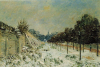 Snow at Marly le Roi by Alfred Sisley — hand-painted architectural oil painting reproduction on canvas