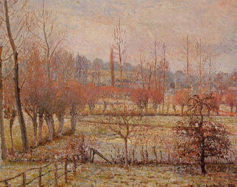 Snow Effect at Eragny - Camille Pissarro