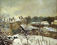 Snow Effect at Louveciennes by Alfred Sisley — hand-painted botanical oil painting reproduction on canvas