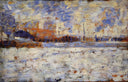 Snow Effect: Winter in the Suburbs by Georges Seurat — city oil painting wall art, Post Impressionism