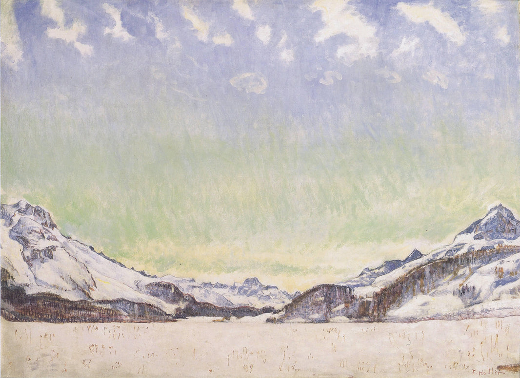 Snow in the Engadine by Ferdinand Hodler — hand-painted landscape oil painting reproduction on canvas