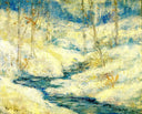 Snow Scene by John Henry Twachtman — seascapes oil painting wall art, Impressionism