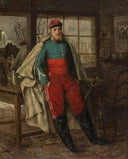 Soldier In Uniform by Maurice Poirson — male oil painting wall art, Realism