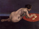 Solitaire (also known as Nude Playing Cards) by Felix Vallotton — male oil painting wall art, Realism