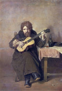 Solitary Guitarist by Vasily Perov — hand-painted portrait oil painting reproduction on canvas