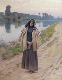 Solitude by Charles Sprague Pearce — hand-painted landscape oil painting reproduction on canvas