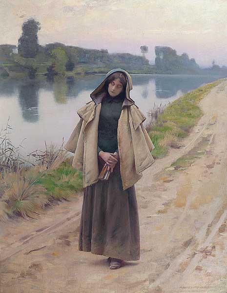 Solitude by Charles Sprague Pearce — hand-painted landscape oil painting reproduction on canvas