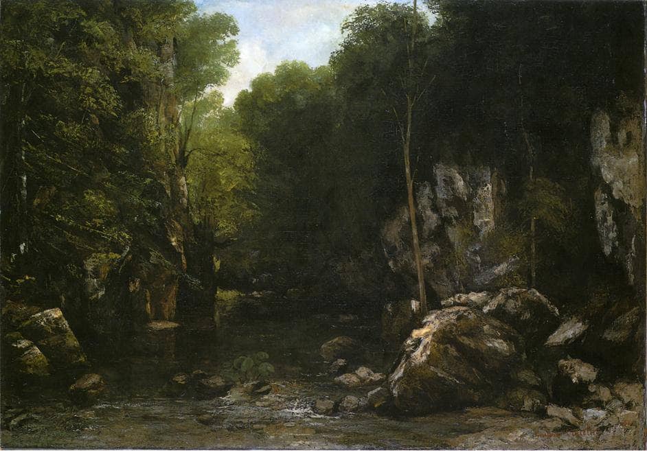 Solitude by Gustave Courbet — hand-painted botanical oil painting reproduction on canvas