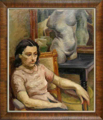 Sonia Seated before Torso by Ben in study