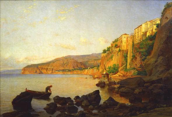 Sorrento by Nikolai Ge — hand-painted architectural oil painting reproduction on canvas