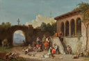 Soup Kitchen in the Monastary by Heinrich Bürkel — urban oil painting wall art, Romanticism