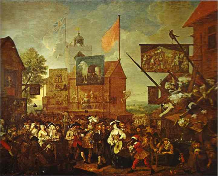 Southwark Fair by William Hogarth — hand-painted architectural oil painting reproduction on canvas