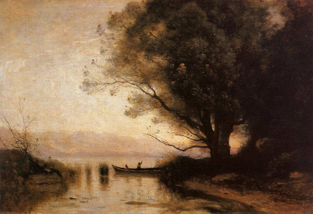 Souvenir of Riva by Camille Corot — hand-painted botanical oil painting reproduction on canvas