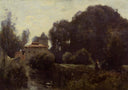 Souvenir of the Villa Borghese by Camille Corot — rural oil painting wall art, Realism