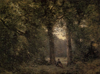 Souvenir of Ville d'Avray by Camille Corot — hand-painted botanical oil painting reproduction on canvas
