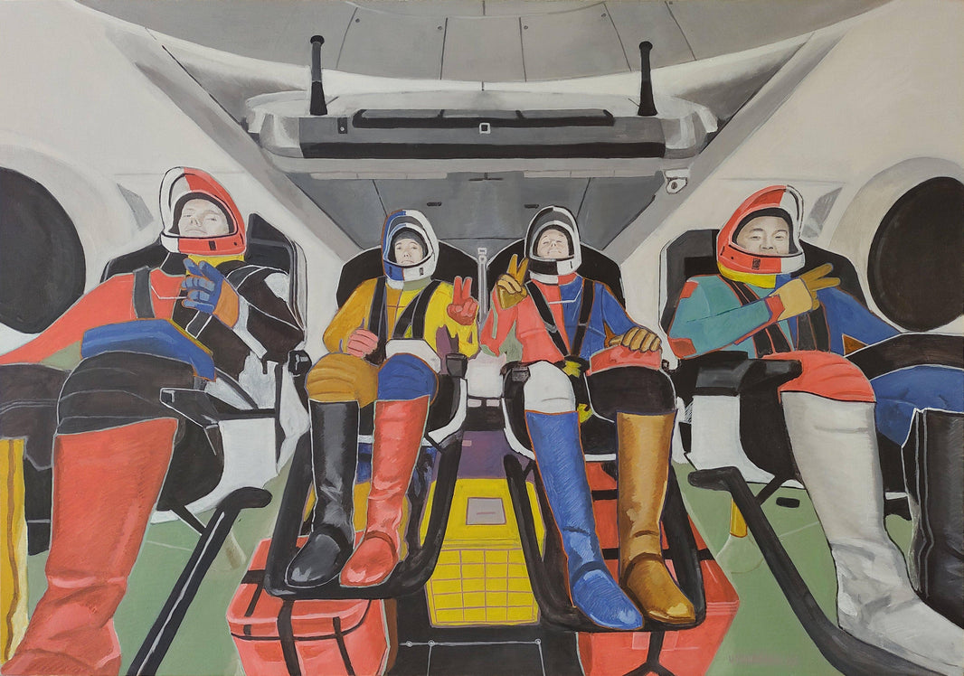 Space Xploration by Gregorio Undurraga — hand-painted abstract oil painting reproduction on canvas