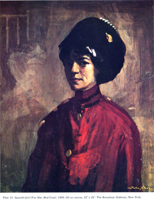 Spanish Girl (Fur Hat, Red Coat) - John French Sloan