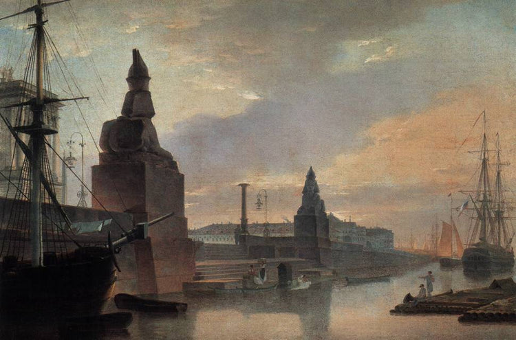 Sphinxes lining a quay in front of St. Petersburg Academy of Arts - Maxim Vorobiev