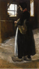 Spinner by Max Liebermann — female oil painting wall art, Impressionism
