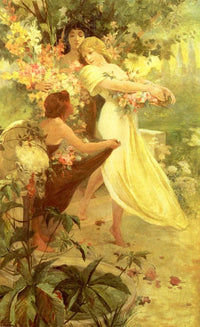 Spirit Of Spring by Alphonse Mucha — hand-painted cultural oil painting reproduction on canvas