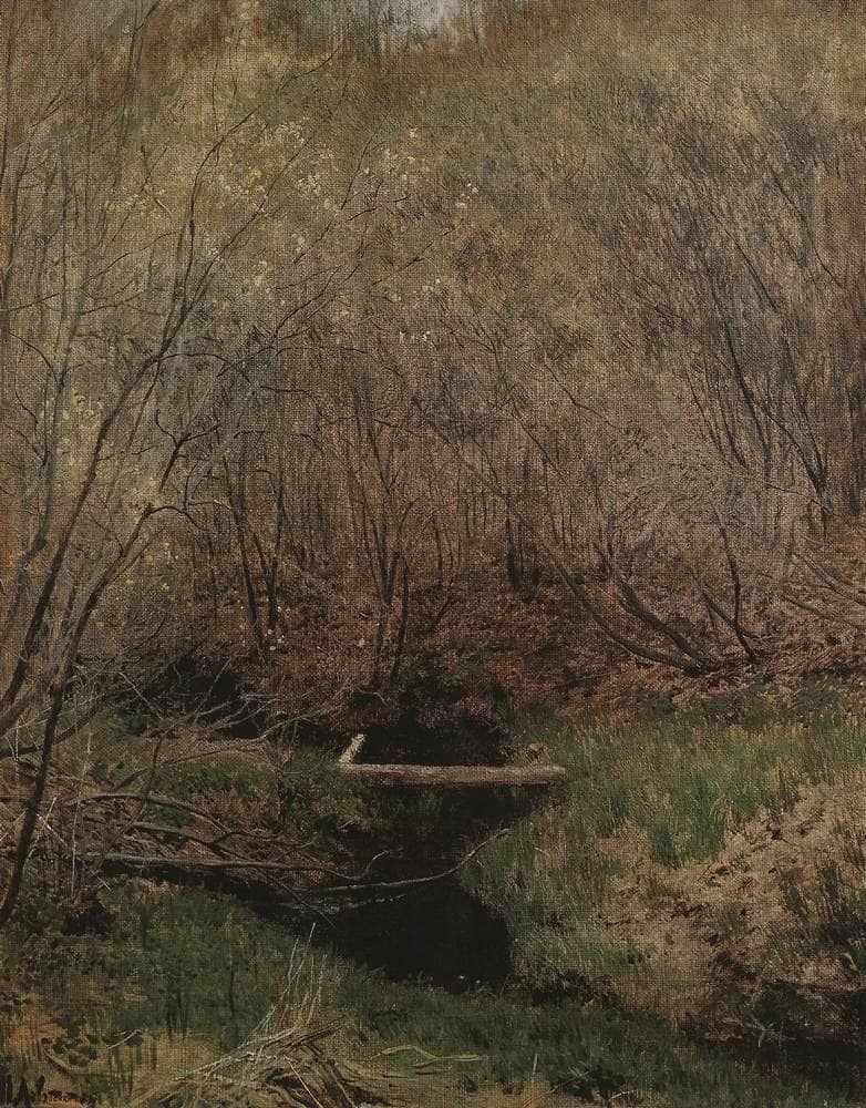 Spring in the Forest by Isaac Levitan — hand-painted botanical oil painting reproduction on canvas