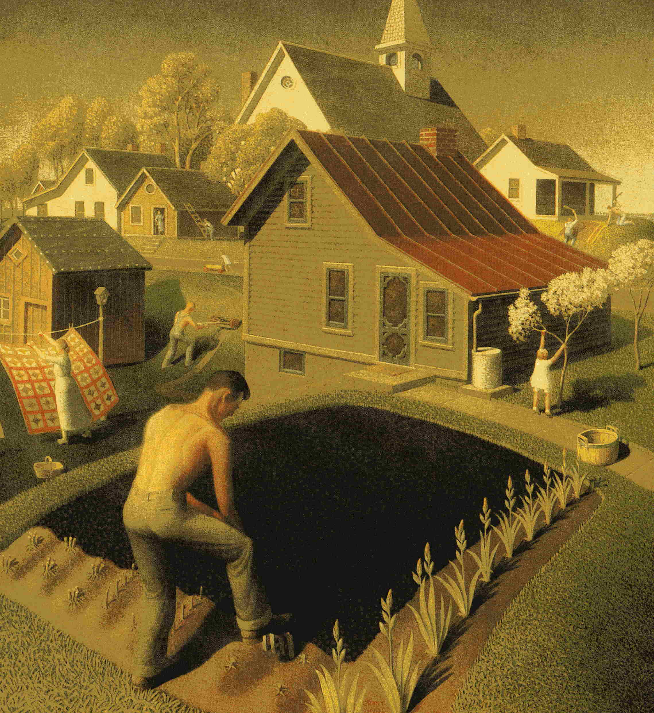 Spring In Town - Grant Wood