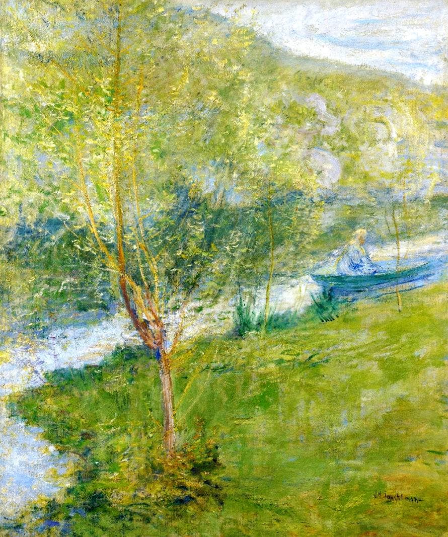 Spring by John Henry Twachtman — hand-painted botanical oil painting reproduction on canvas