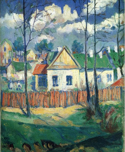 Spring Landscape with a Cottage by Kazimir Malevich — oil painting reproduction