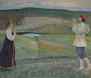 Spring by Mikhail Nesterov — hand-painted landscape oil painting reproduction on canvas