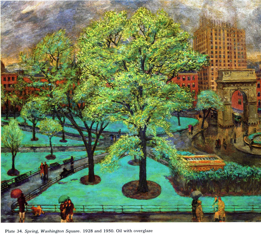 Spring. Washington Square by John French Sloan — hand-painted architectural oil painting reproduction on canvas