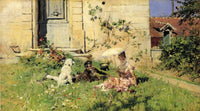 Spring (Young couple in Empire dress on the meadow) by Giovanni Boldini — hand-painted animal oil painting reproduction on canvas