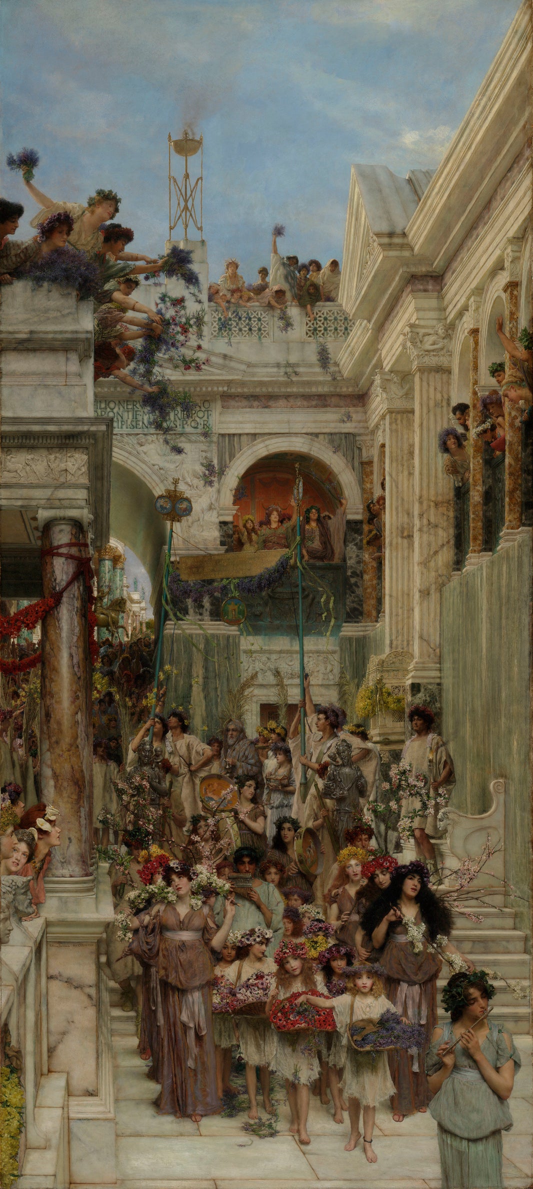 Spring by Sir Lawrence Alma-Tadema, hand-painted architectural oil painting reproduction on canvas