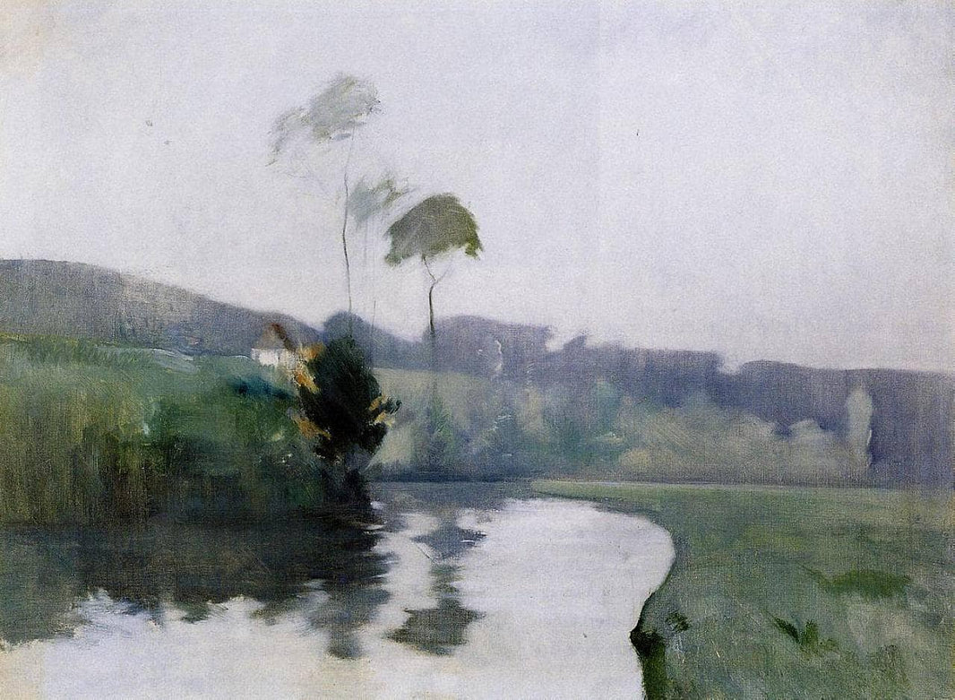 Springtime by John Henry Twachtman — hand-painted botanical oil painting reproduction on canvas