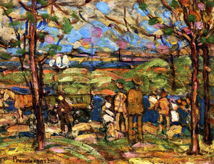 Squanton (also known as Men in Park with a Wagon, Squanton) - Maurice Prendergast