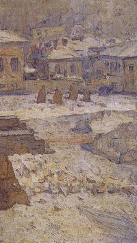 Square in front of the Museum of Fine Arts in Moscow by Vasily Surikov — hand-painted botanical oil painting reproduction on canvas