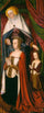 St. Anne presenting Anne of France and her daughter, Suzanne of Bourbon - right wing of The Bourbon Altarpiece in master bedroom