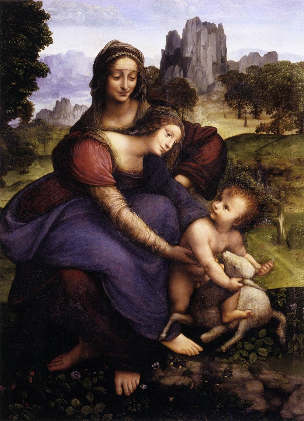 St Anne with the Virgin and the Child Embracing a Lamb, after da Vinci
