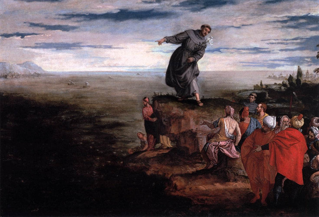 St Anthony Preaching to the Fish by Paolo Veronese — hand-painted animal oil painting reproduction on canvas