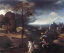 St. Christopher Bearing the Christ Child by Joachim Patinir — hand-painted landscape oil painting reproduction on canvas
