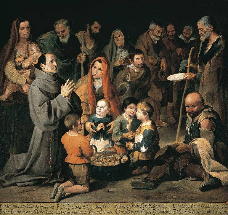 St. Diego Giving Alms - Bartolome Esteban Murillo